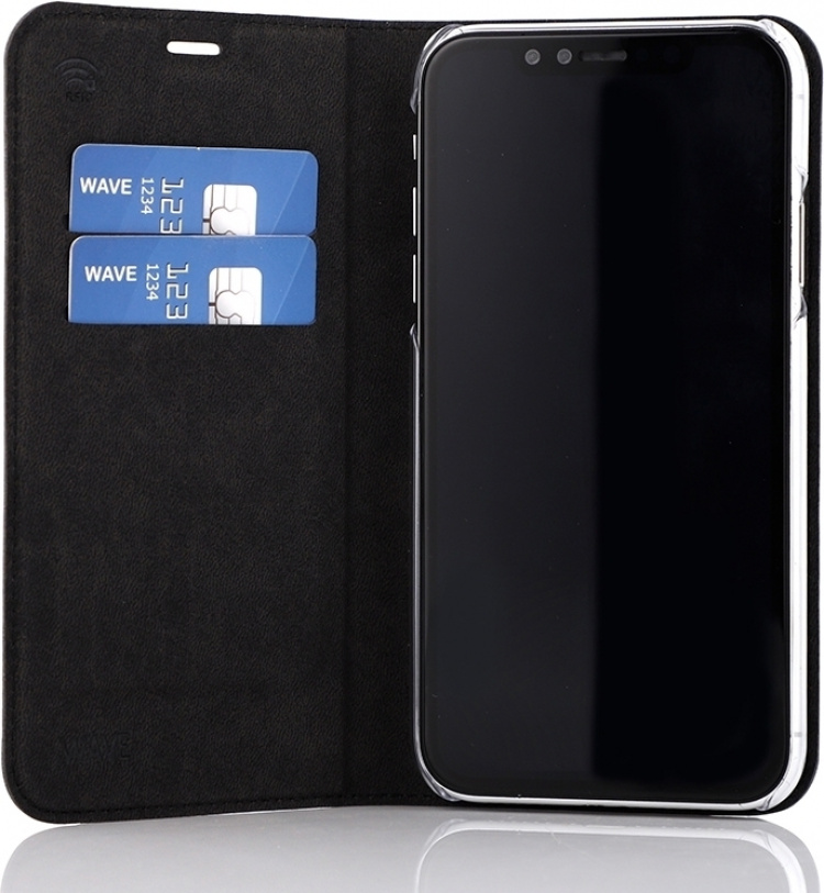 Wave BookCase protective case, iPhone XR, black Wave BookCase protective case, iPhone XR, black