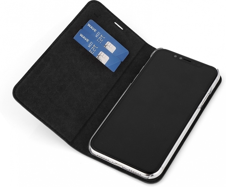 Wave BookCase protective case, iPhone XR, black Wave BookCase protective case, iPhone XR, black