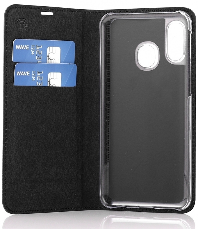 Wave BookCase protective case, Samsung Galaxy A40, black