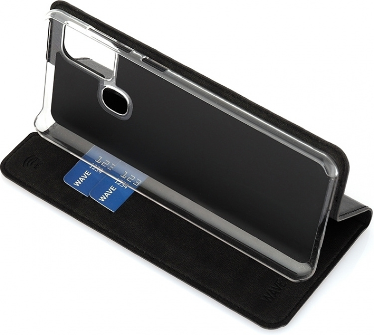 Wave BookCase protective case, Samsung Galaxy A21s, black Wave BookCase protective case, Samsung Galaxy A21s, black