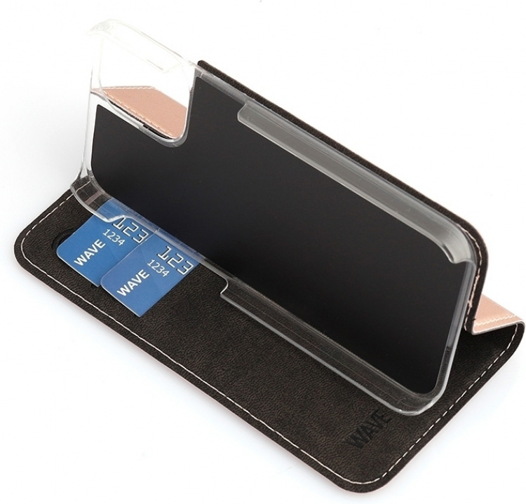 Wave BookCase protective case, iPhone 12 mini, rose gold Wave BookCase protective case, iPhone 12 mini, rose gold