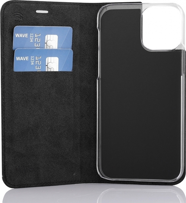 Wave BookCase Case, iPhone 12 Pro / iPhone 12, black Wave BookCase Case, iPhone 12 Pro / iPhone 12, black