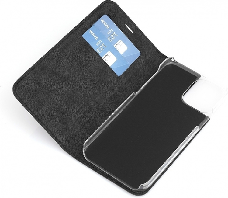 Wave BookCase Case, iPhone 12 Pro / iPhone 12, black Wave BookCase Case, iPhone 12 Pro / iPhone 12, black