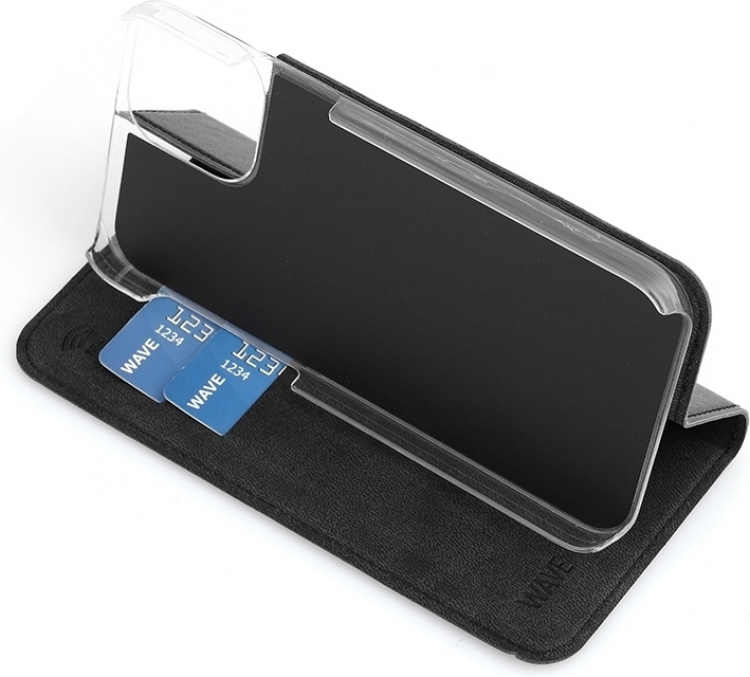 Wave BookCase Case, iPhone 12 Pro / iPhone 12, black Wave BookCase Case, iPhone 12 Pro / iPhone 12, black