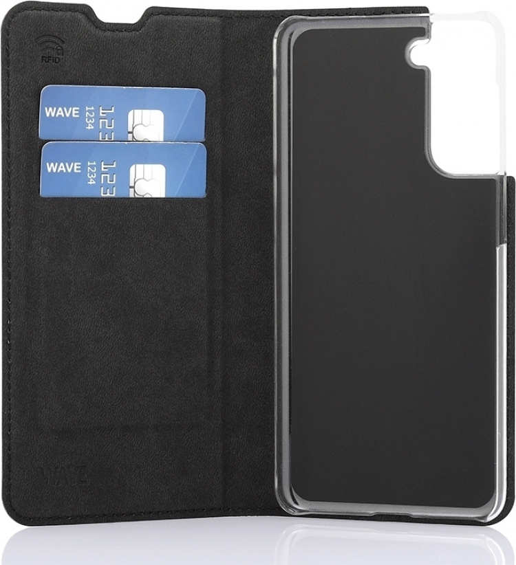 Wave BookCase protective case, Samsung Galaxy S21, black