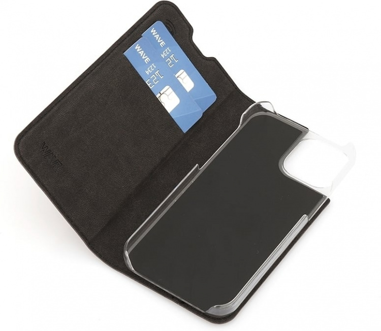 Wave BookCase protective case, iPhone 13 mini, black Wave BookCase protective case, iPhone 13 mini, black