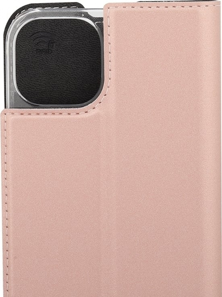 Wave BookCase protective case, iPhone 13, rose gold Wave BookCase protective case, iPhone 13, rose gold