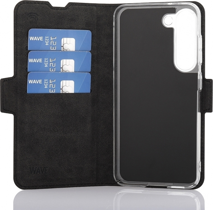Wave BookCase protective case, Samsung Galaxy S23, black