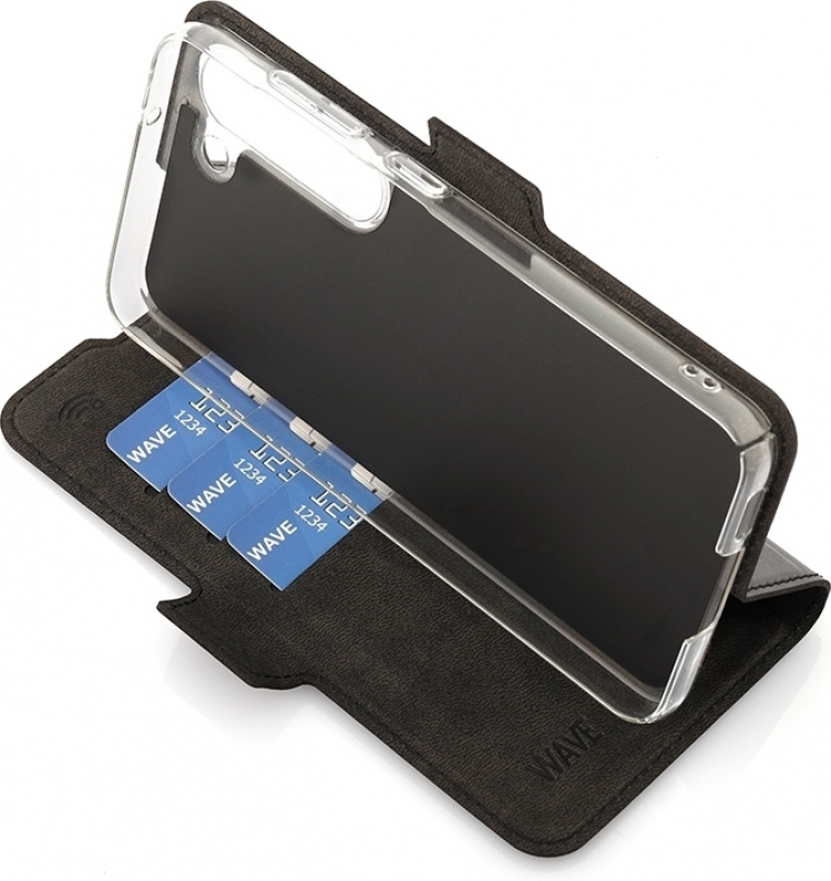 Wave BookCase protective case, Samsung Galaxy S23, black