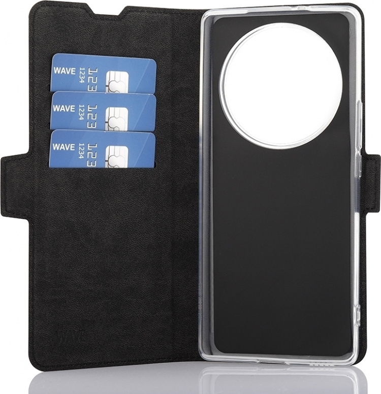 Wave BookCase protective case, Honor Magic5 Lite, black Wave BookCase protective case, Honor Magic5 Lite, black