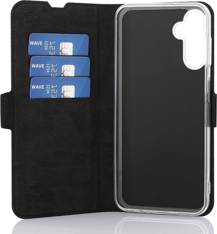 Wave BookCase protective case, Samsung Galaxy A14 4G, black