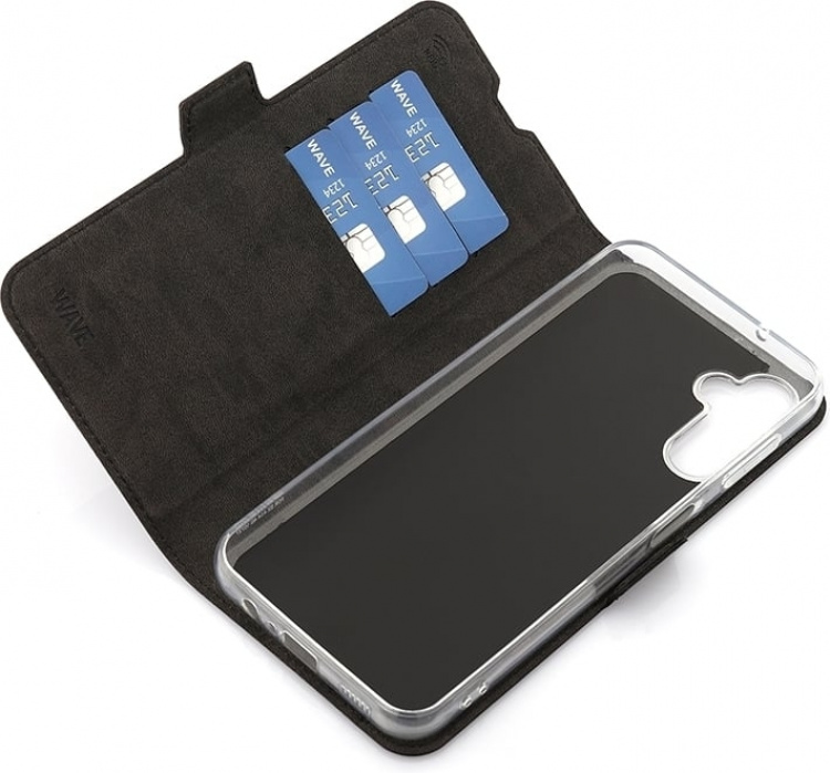 Wave BookCase protective case, Samsung Galaxy A14 4G, black