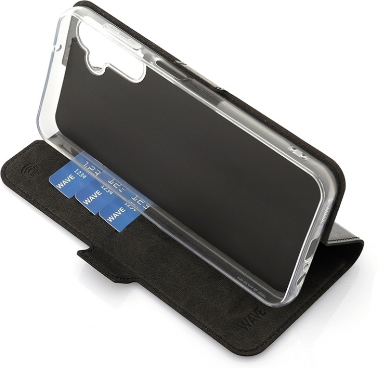 Wave BookCase protective case, Samsung Galaxy A14 4G, black