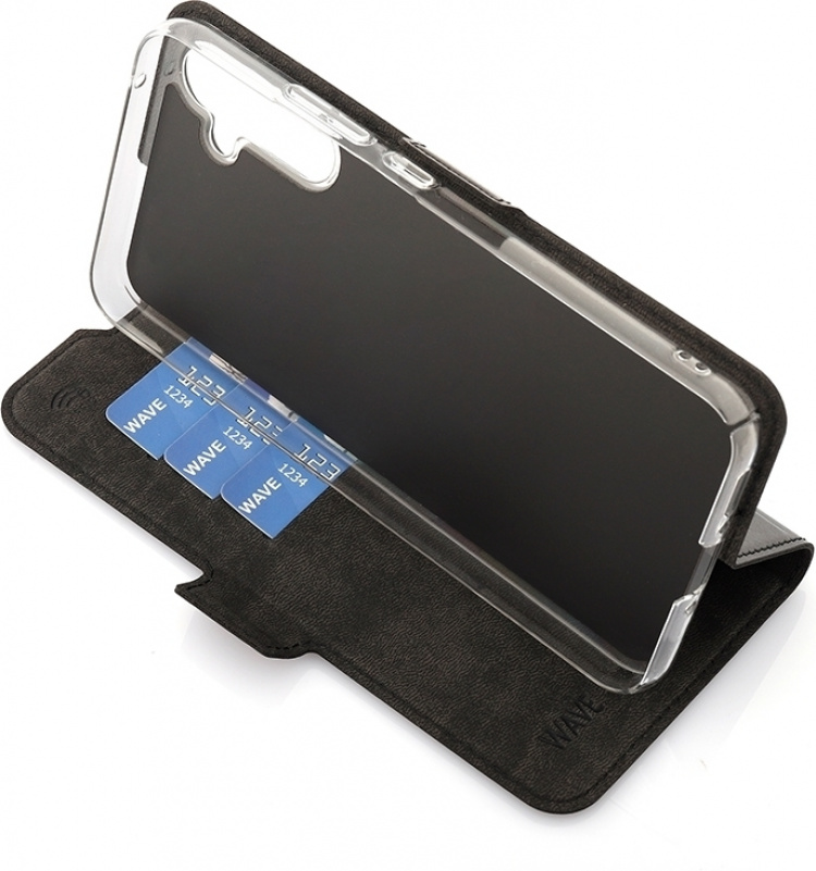 Wave BookCase protective case, Samsung Galaxy A34 5G, black Wave BookCase protective case, Samsung Galaxy A34 5G, black