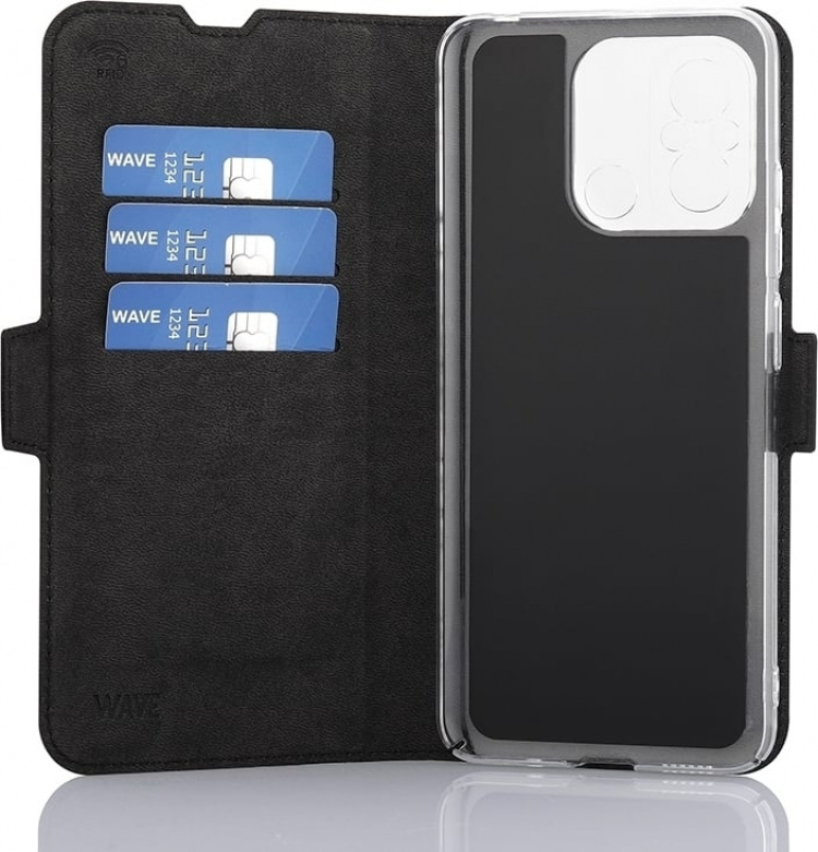 Wave BookCase protective case, Xiaomi Redmi 12C, black Wave BookCase protective case, Xiaomi Redmi 12C, black