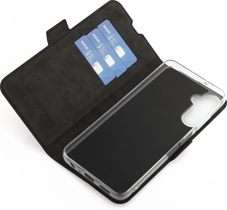 Wave BookCase protective case, Samsung Galaxy A05s, black