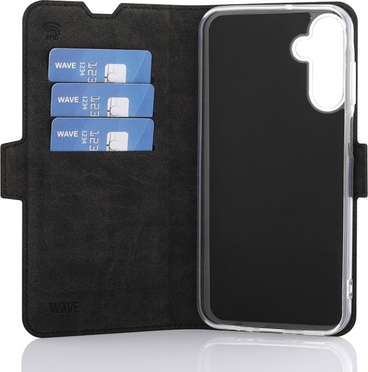 Wave BookCase protective case, Samsung Galaxy A15, black Wave BookCase protective case, Samsung Galaxy A15, black