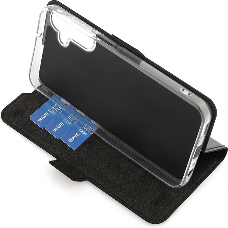 Wave BookCase protective case, Samsung Galaxy A15, black Wave BookCase protective case, Samsung Galaxy A15, black