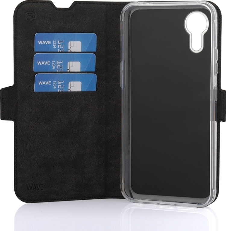 Wave BookCase, Samsung Galaxy XCover7, black Wave BookCase, Samsung Galaxy XCover7, black