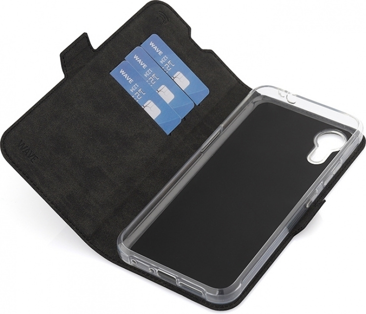 Wave BookCase, Samsung Galaxy XCover7, black Wave BookCase, Samsung Galaxy XCover7, black