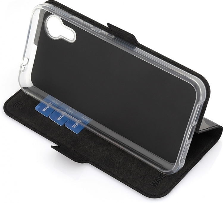 Wave BookCase, Samsung Galaxy XCover7, black Wave BookCase, Samsung Galaxy XCover7, black