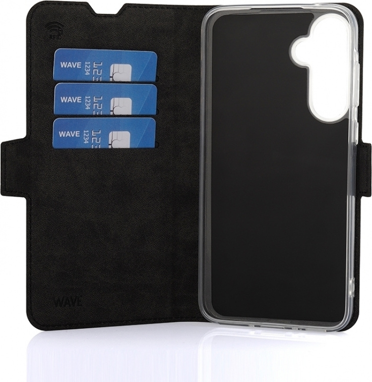 Wave BookCase protective case, Samsung Galaxy A35 5G, black Wave BookCase protective case, Samsung Galaxy A35 5G, black