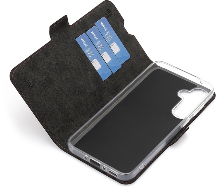 Wave BookCase Case, Samsung Galaxy A35 5G, Smoky Sangria