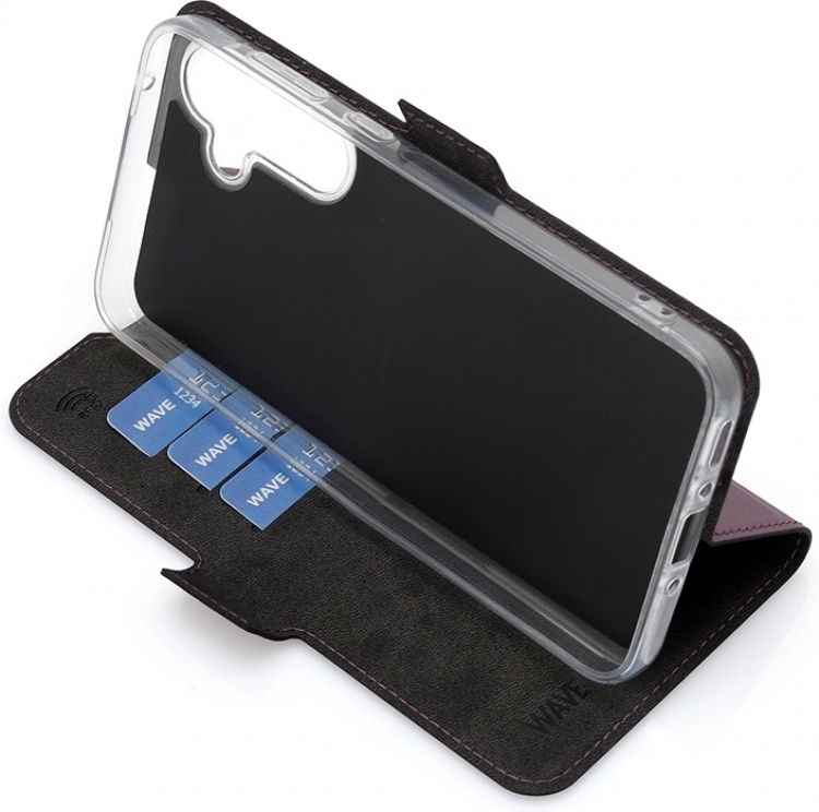 Wave BookCase Case, Samsung Galaxy A35 5G, Smoky Sangria