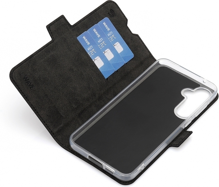 Wave BookCase protective case, Samsung Galaxy A55 5G, black