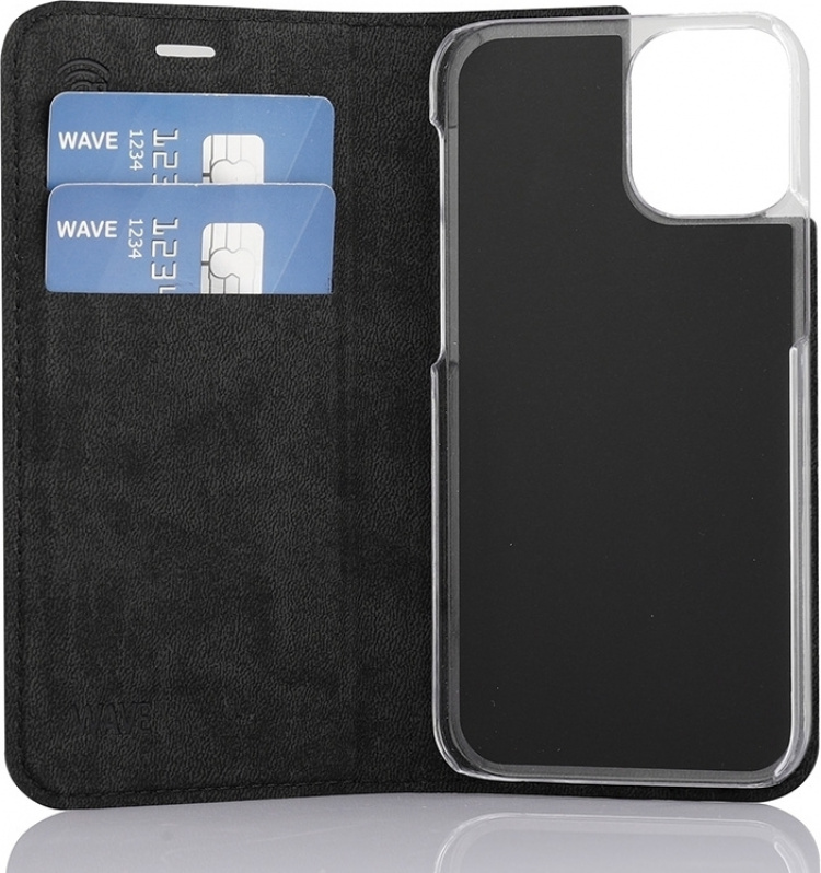 Wave BookCase protective case, iPhone 12 mini, black Wave BookCase protective case, iPhone 12 mini, black