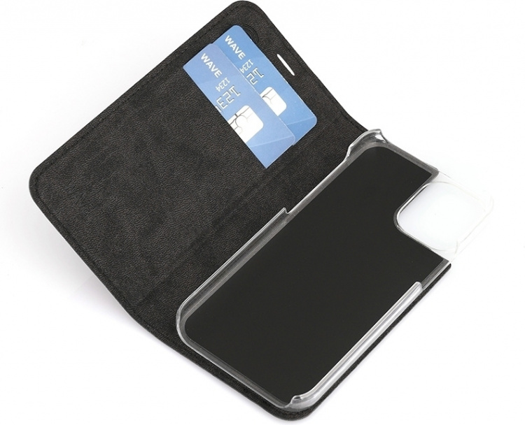 Wave BookCase protective case, iPhone 12 mini, black Wave BookCase protective case, iPhone 12 mini, black
