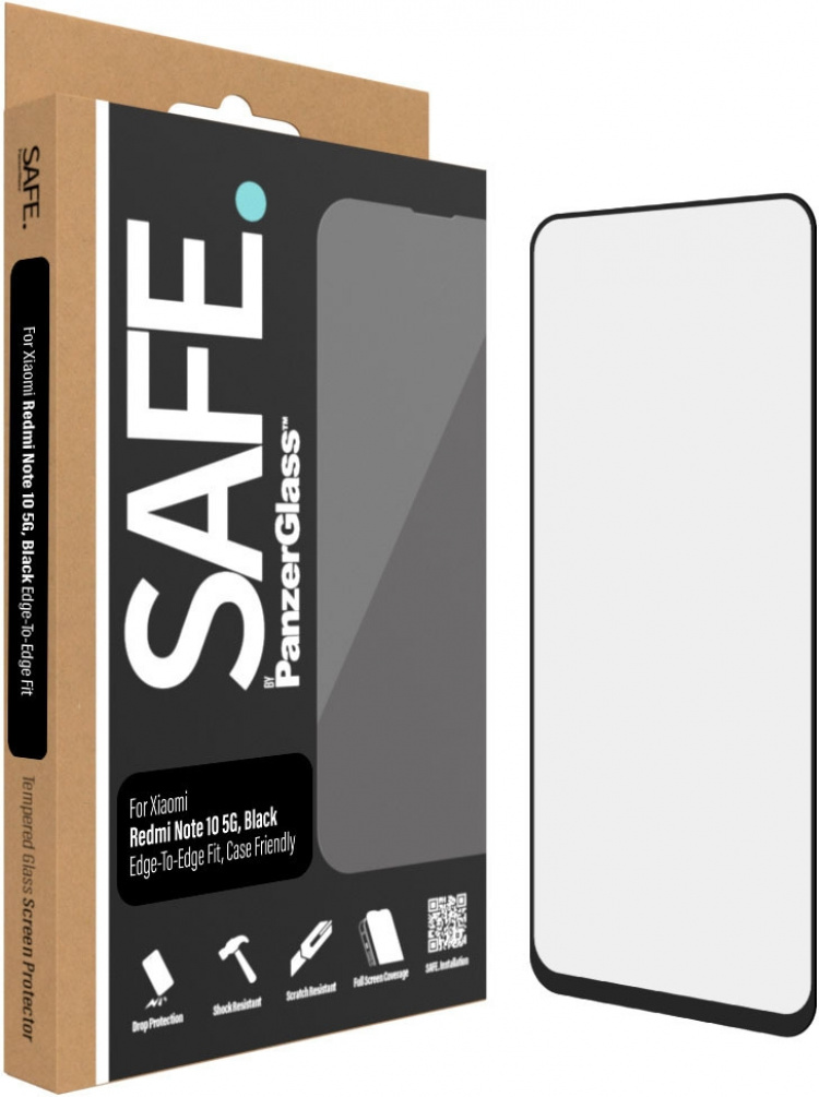 SAFE by PanzerGlass armoured glass, Xiaomi Redmi Note 10 5G, black bezel