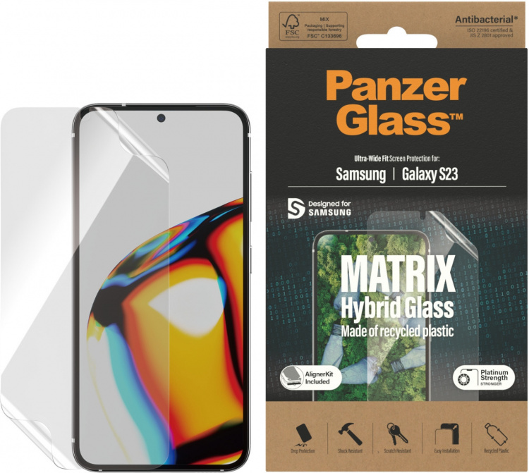 PanzerGlass Matrix Ultra-Wide Fit Alignerkit protective film, Samsung Galaxy S23 PanzerGlass Matrix Ultra-Wide Fit Alignerkit protective film, Samsung Galaxy S23