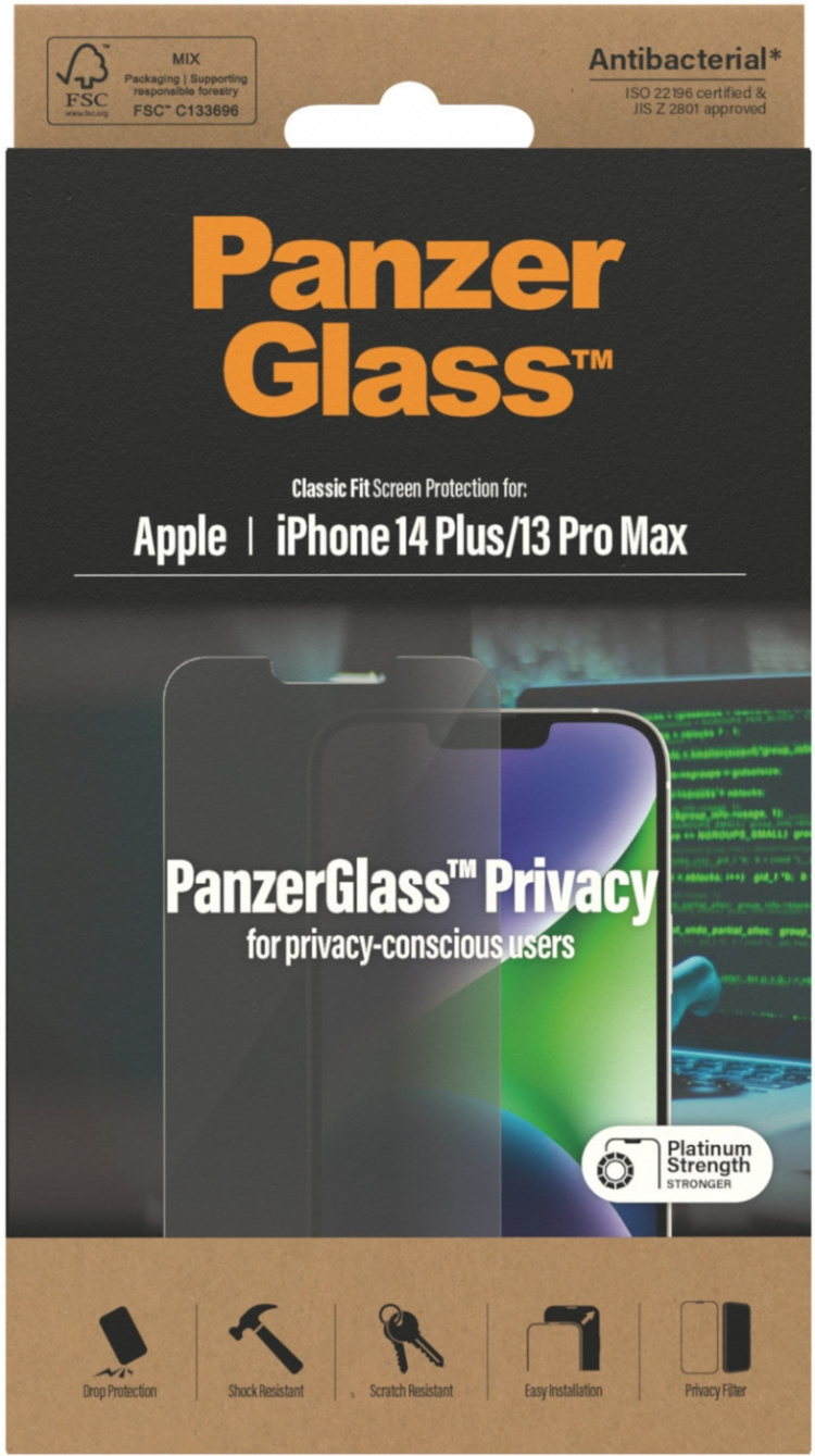 PanzerGlass Privacy Armoured Glass, iPhone 14 Plus / 13 Pro Max PanzerGlass Privacy Armoured Glass, iPhone 14 Plus / 13 Pro Max