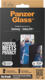 PanzerGlass Privacy Ultra Wide Fit armoured glass, Samsung Galaxy S24+