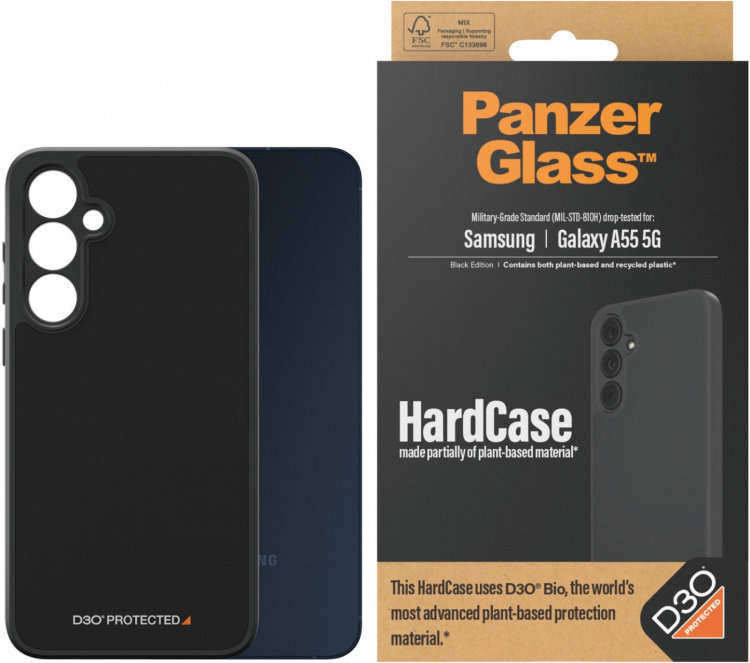 PanzerGlass HardCase with D3O, Samsung Galaxy A55 5G, black