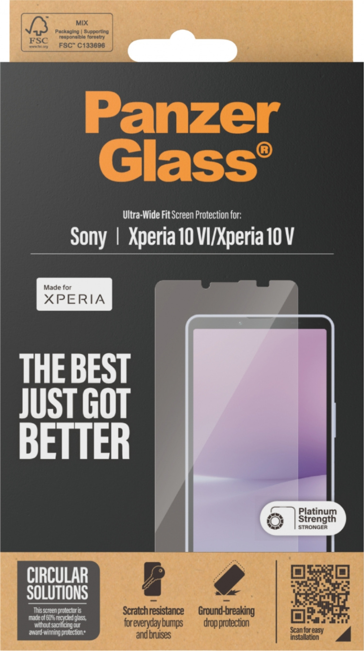 PanzerGlass Ultra Wide Fit armoured glass, Sony Xperia 10 VI