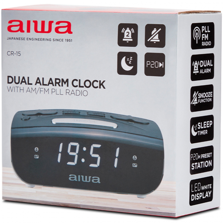 AIWA Klockradio med dubbla alarm AIWA Klockradio med dubbla alarm