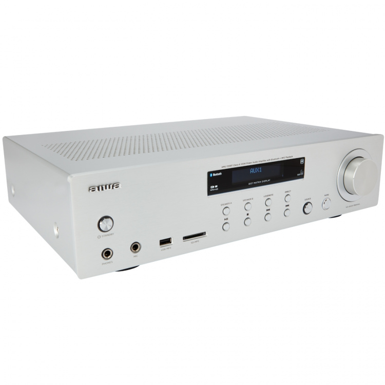 AIWA Förstärkare med Bluetooth 2 x 60 Watt RMS Silver AIWA Förstärkare med Bluetooth 2 x 60 Watt RMS Silver