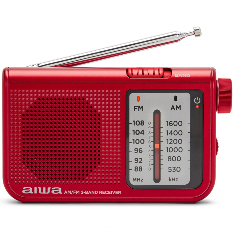 AIWA Pocket-radio med FM/MW Röd