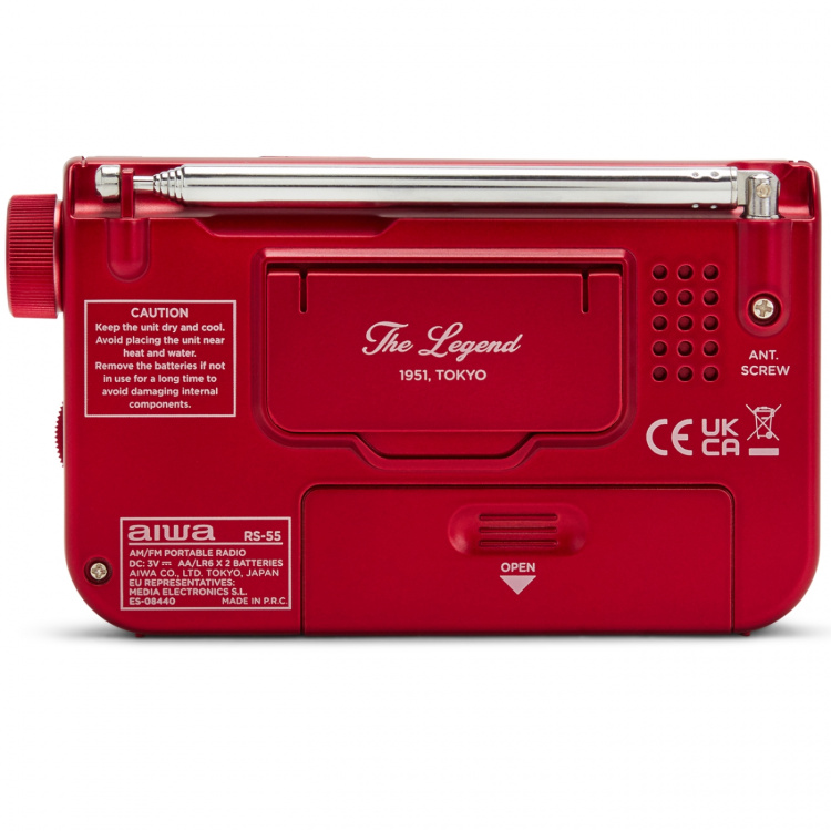 AIWA Pocket-radio med FM/MW Röd