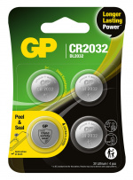 GP Lithium Cell Battery CR2032, 3V, Safety Seal, 4-pack GP Lithium Cell Battery CR2032, 3V, Safety Seal, 4-pack