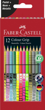 Faber-Castell 12 Colour Pencil Colour Grip Special Pastel-Neon Box (201569)