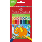 Faber-Castell Jumbo Triangular colour pencils, wallet of 24 (116524)