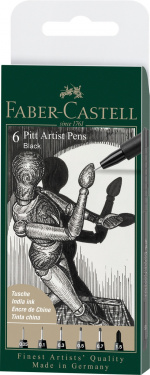 Faber-Castell Faber Castell - 6 pitt Artist Pen, brush - Black (167154)