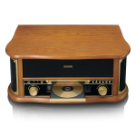 Lenco Wooden retro Record Player with Bluetooth® AM/FM radio USB encoding CD player cassette player and built-in speakers Lenco Wooden retro Record Player with Bluetooth® AM/FM radio USB encoding CD player cassette player and built-in speakers
