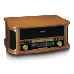 Lenco Wooden retro Record Player with Bluetooth® AM/FM radio USB encoding CD player cassette player and built-in speakers Lenco Wooden retro Record Player with Bluetooth® AM/FM radio USB encoding CD player cassette player and built-in speakers