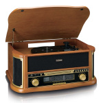Lenco Wooden retro Record Player with Bluetooth® AM/FM radio USB encoding CD player cassette player and built-in speakers Lenco Wooden retro Record Player with Bluetooth® AM/FM radio USB encoding CD player cassette player and built-in speakers
