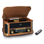 Lenco Wooden retro Record Player with Bluetooth® AM/FM radio USB encoding CD player cassette player and built-in speakers Lenco Wooden retro Record Player with Bluetooth® AM/FM radio USB encoding CD player cassette player and built-in speakers