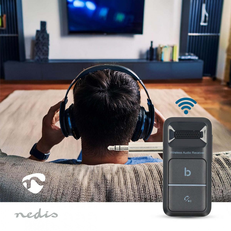 Nedis Bluetooth® Receiver | Audio / video / data connections output: USB-C™ Female / 1x 3.5 mm | AAC / SBC | Automatic power off function | Black Nedis Bluetooth® Receiver | Audio / video / data connections output: USB-C™ Female / 1x 3.5 mm | AAC / SBC | Automatic power off function | Black
